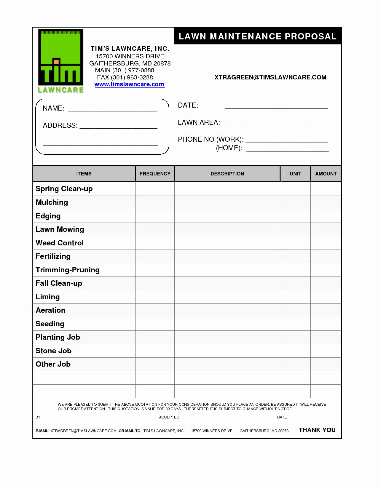 Lawn Maintenance Checklist Template Printable Templates Free